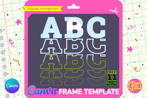Away Stacked Alphabet Canva Frame