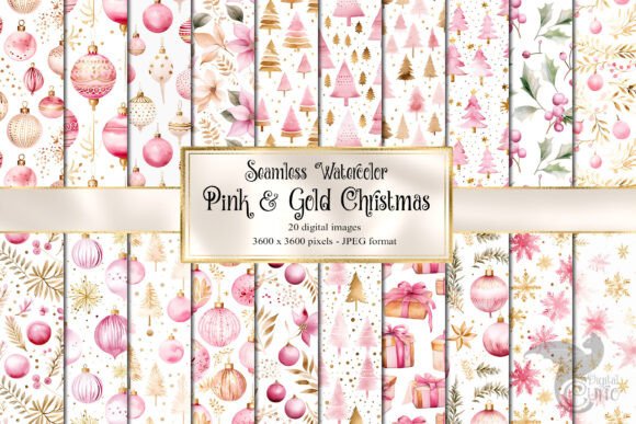 Bringing Elegance to Your Holiday: The Magic of Watercolor Pink and Gold Christmas Patterns