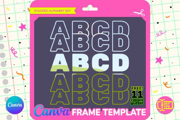 Column Stacked Alphabet Canva Frame