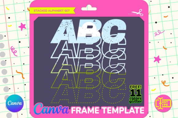 Embrace Rugged Elegance: Mastering Design with the Rough Stacked Alphabet Canva Frame