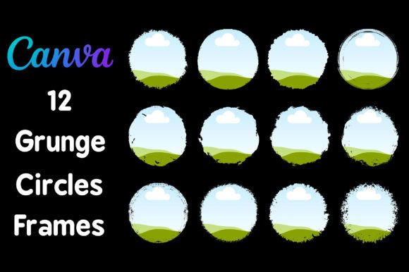 Grungy Circle Frames for Quick Canva Designs