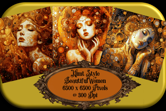 Klimt-Inspired Beautiful Women Art
