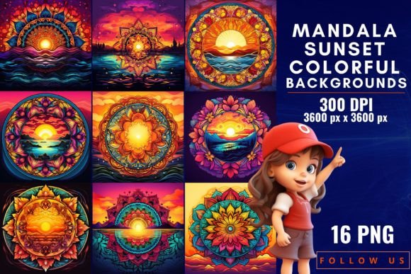 Mandala Sunset Colorful Backgrounds: Elevate Your Design Aesthetic