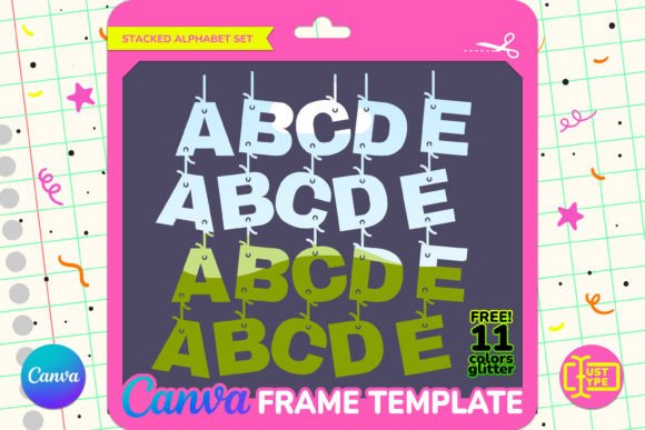 Mobile Stacked Alphabet Canva Frame