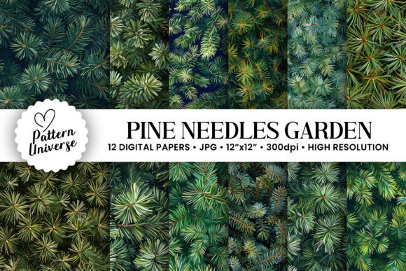 Pine Needles Garden Digital Papers