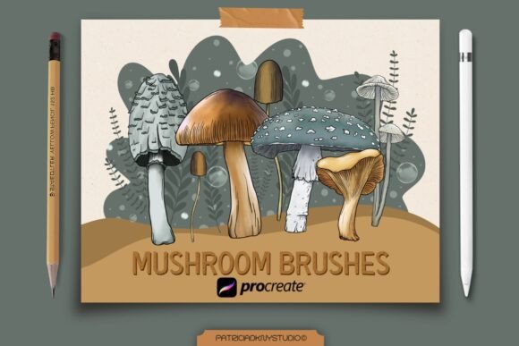 Procreate Mushroom Brushes for Digital Art