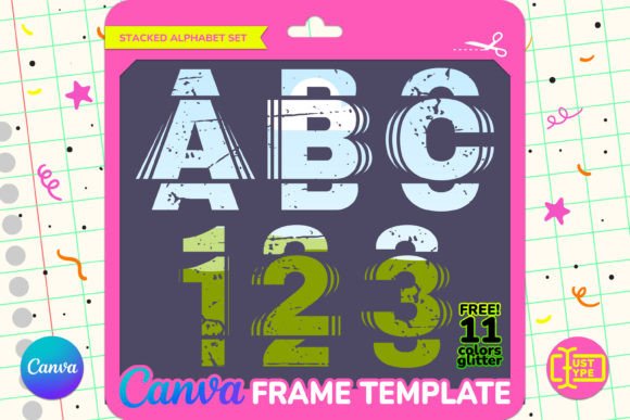 Punk Stacked Alphabet Canva Frame