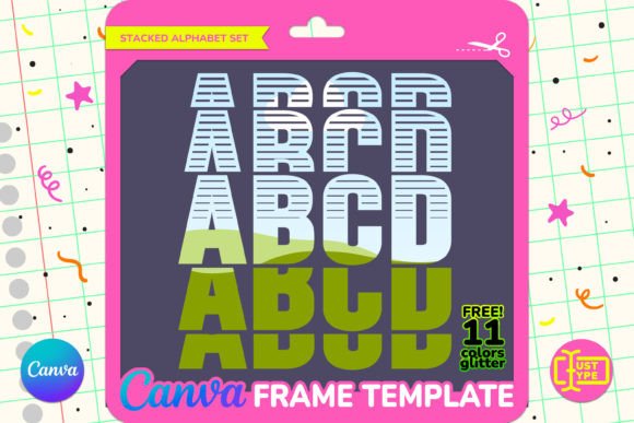 Race Stacked Alphabet Canva Frame