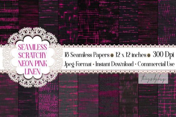Seamless Pink Neon Scratchy Linen