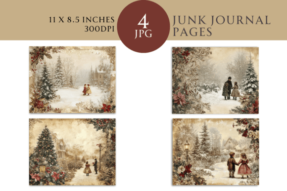 Victorian Christmas Junk Journal Paper